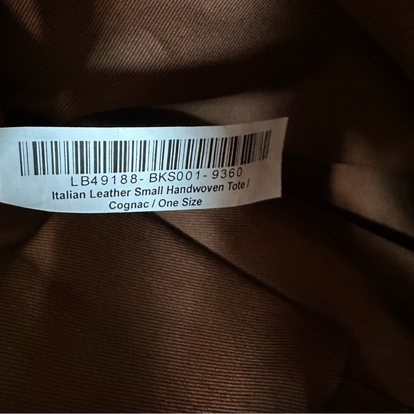 Quince Italian Leather Handwoven Tote Small Cognac NWOT - Picture 12 of 14